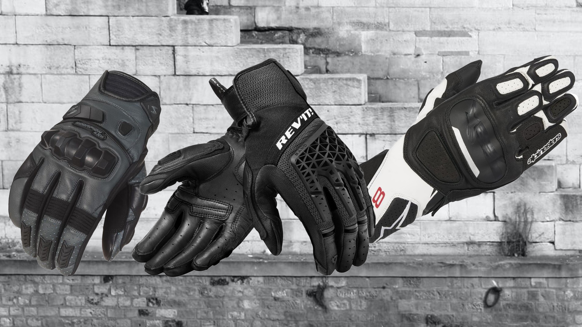 Collage of motorcycle gloves for buyers guide for beginners