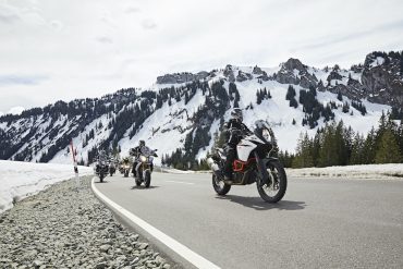 ADV motorcyclists in a cold weather ride