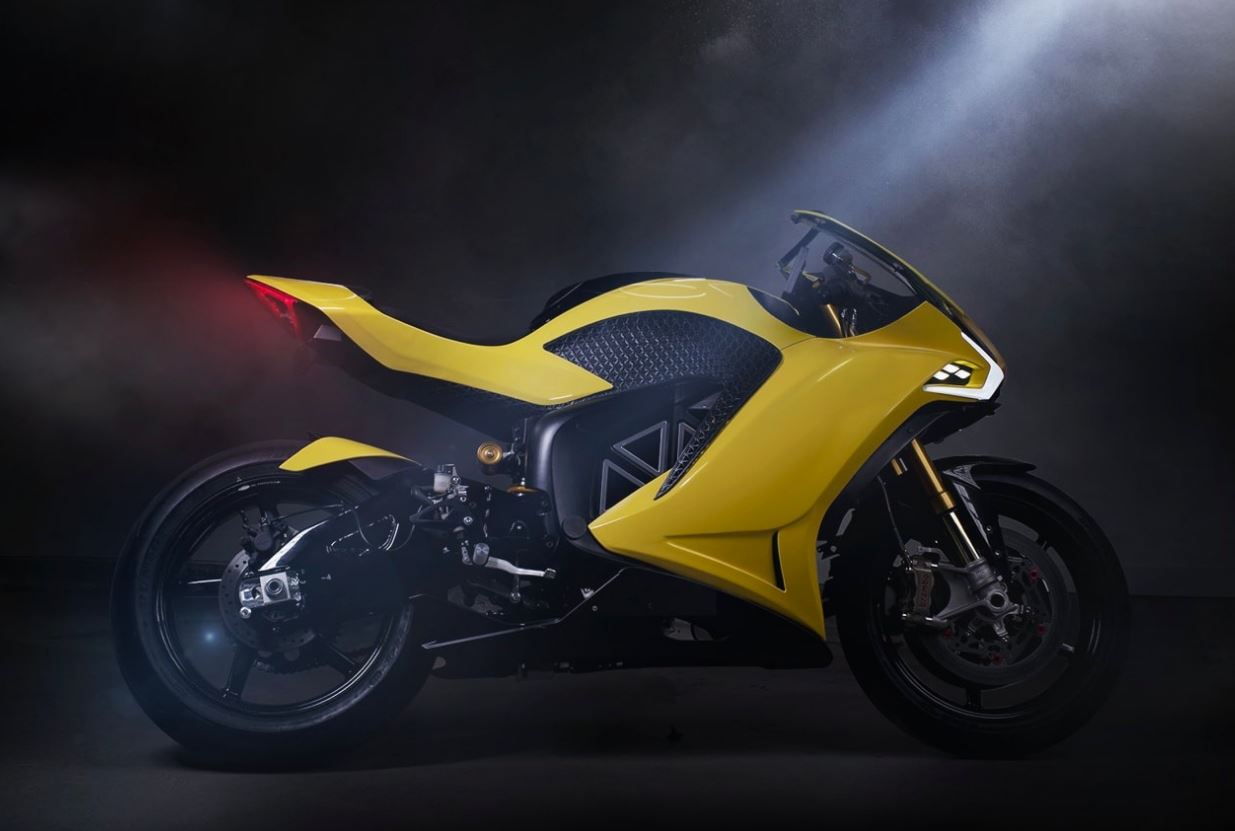 Yellow Damon hypersport motorcycle