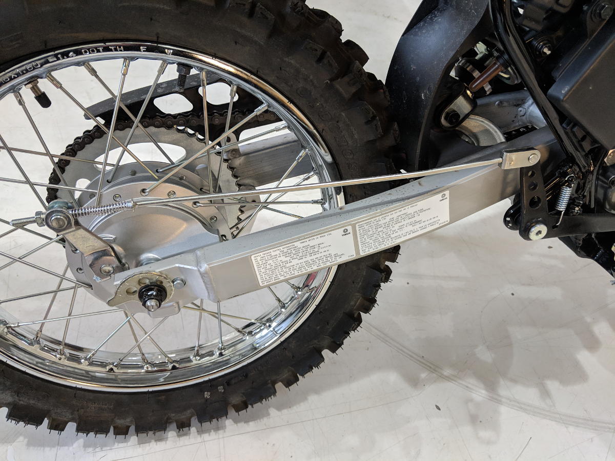 Drum brakes on a modern motorcycle