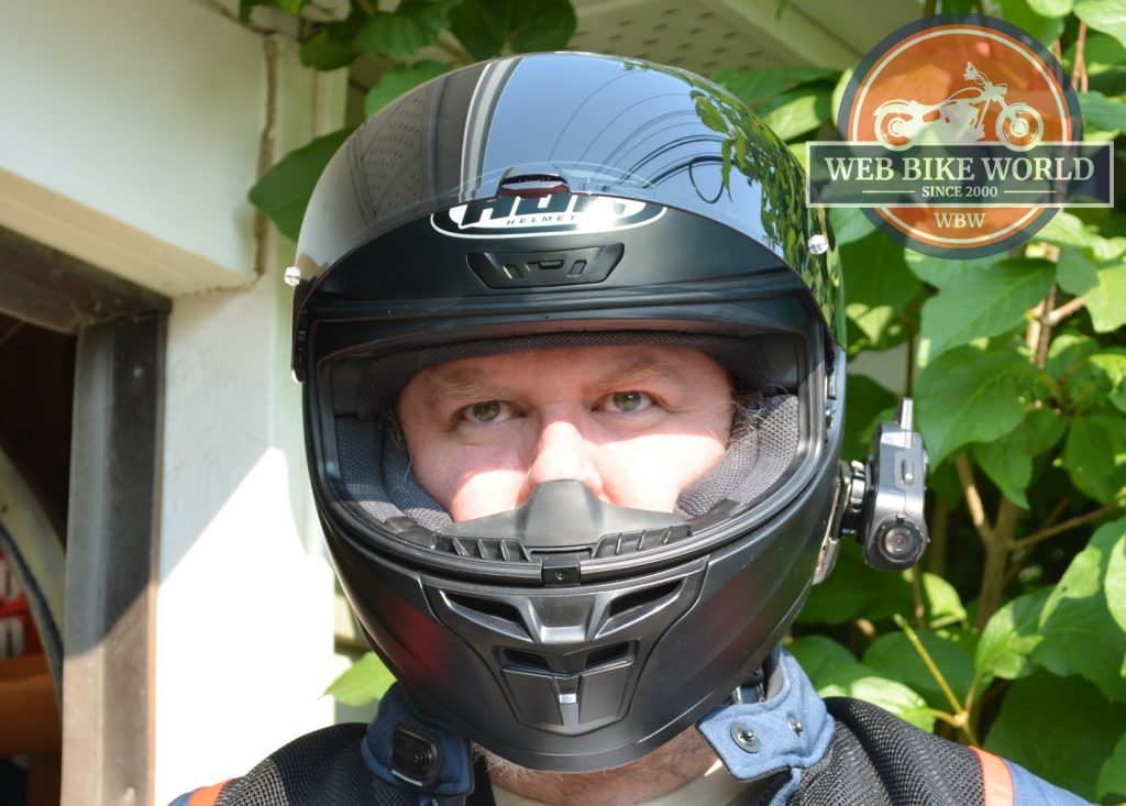 Author wearing his primary helmet