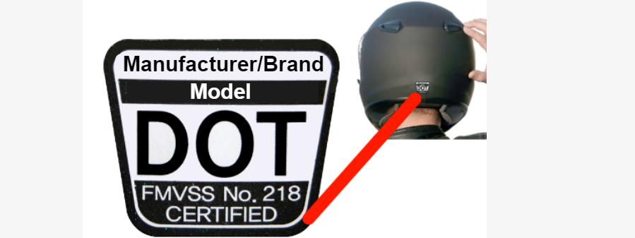 DOT or certification sticker/label placement