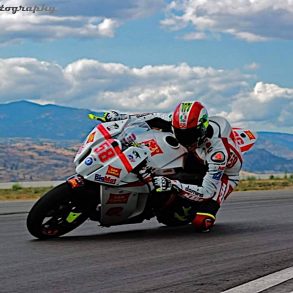 Rider exhibiting clutch control on motorcycle