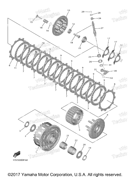 Diagram - Microfiche of a 2017 R1 Clutch